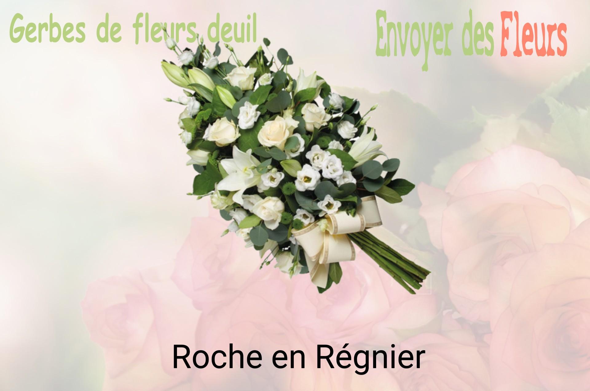 Gerbe de fleurs de deuil livrée à Roche-en-Régnier